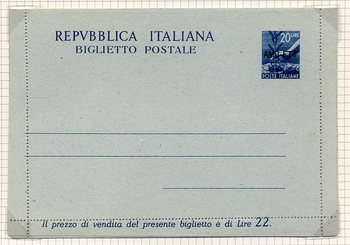Italian Stamps - Trieste Zone A Postal Stationery